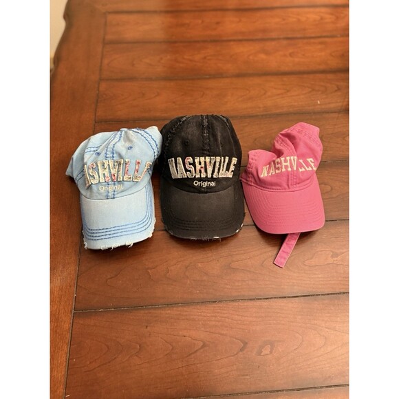 Bundle Of 3 Women’s Adjustable Nashville Hats - Picture 1 of 10